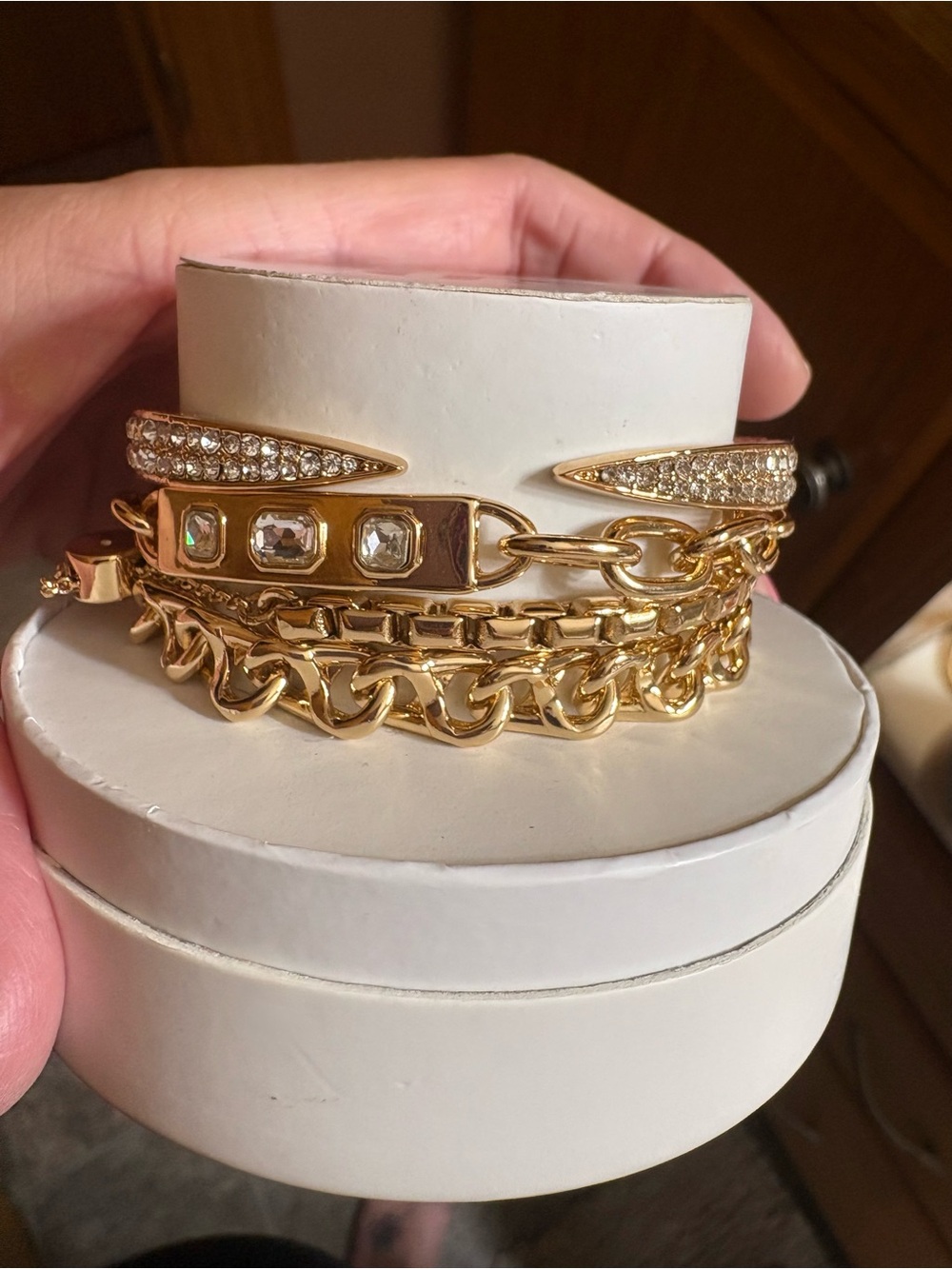 BP- gold bracelet stack